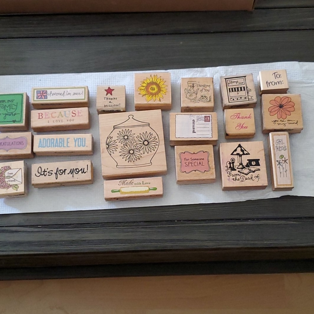 Set of 20 Wooden Stamps
